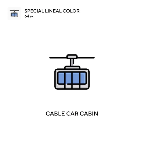 Kabina Kolejki Linowej Specjalna Ikona Wektora Koloru Linii Ikony Kabiny — Wektor stockowy