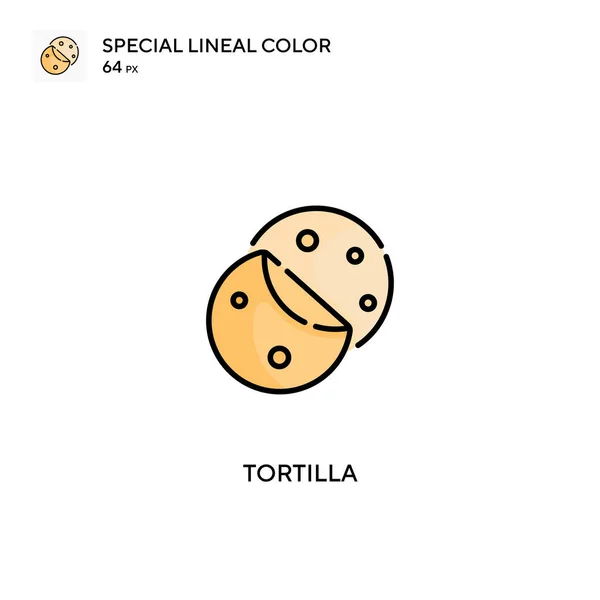 Tortilla Ikon Vektor Warna Lineal Khusus Ikon Tortilla Untuk Proyek - Stok Vektor