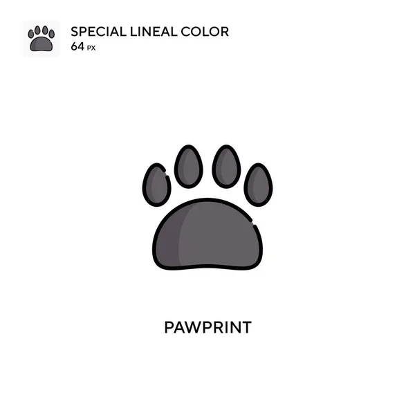 Pawprint Icône Vectorielle Couleur Linéaire Spéciale Icônes Pawprint Pour Votre — Image vectorielle