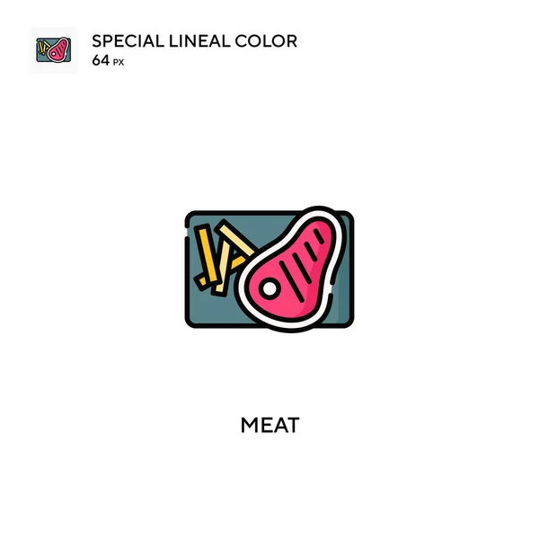 Kött Speciell Linjal Färg Vektor Ikon Köttikoner För Ditt Affärsprojekt — Stock vektor