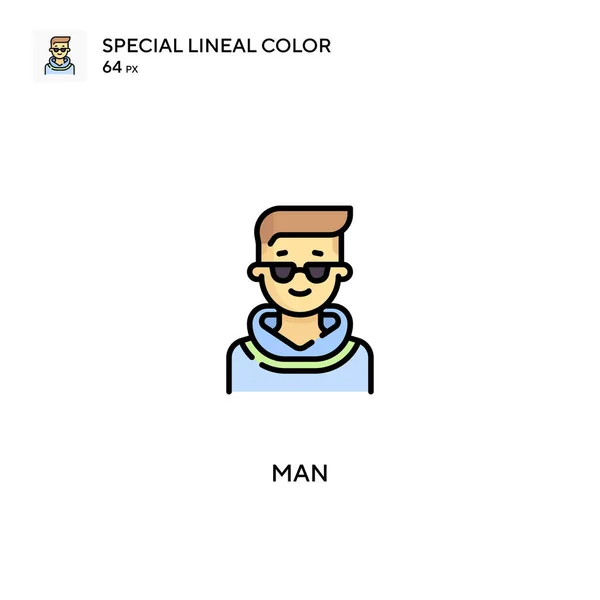 Man Speciale Lijnkleur Vector Icoon Man Iconen Voor Business Project — Stockvector