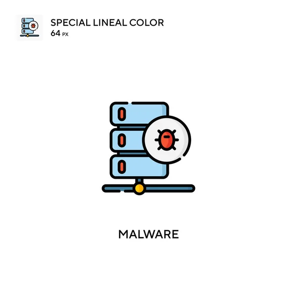 Malware Speciális Lineáris Szín Vektor Ikon Malware Ikonok Üzleti Projektjéhez — Stock Vector