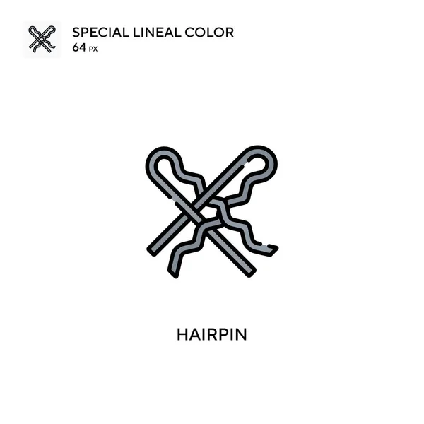 Hairpin Icono Especial Vector Color Lineal Iconos Horquilla Para Proyecto — Archivo Imágenes Vectoriales