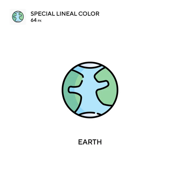 Earth Spezielles Lineares Farbvektorsymbol Earth Symbole Für Ihr Geschäftsprojekt — Stockvektor