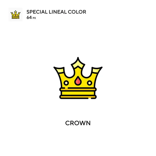 Corona Especial Icono Vector Color Lineal Iconos Corona Para Proyecto — Vector de stock