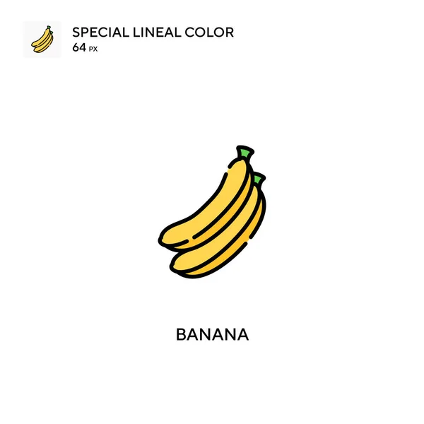 Banana Speciale Icona Vettoriale Colori Lineari Icone Banana Tuo Progetto — Vettoriale Stock