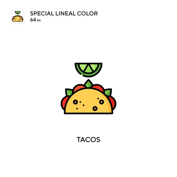 Специальная Иконка Вектора Цвета Такоса Иконки Tacos Вашего Бизнес Проекта — стоковый вектор