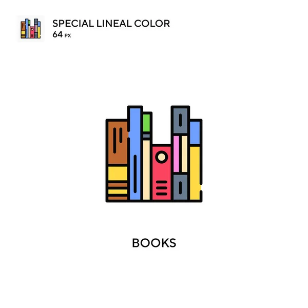 Libros Icono Especial Vector Color Lineal Iconos Libros Para Proyecto — Vector de stock