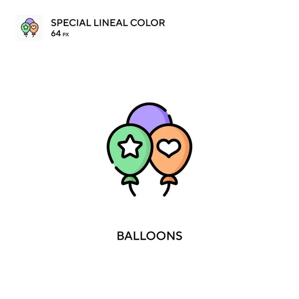 Balloons Special Lineal Color Vector Icon Balloons Icons Your Business — Stock Vector