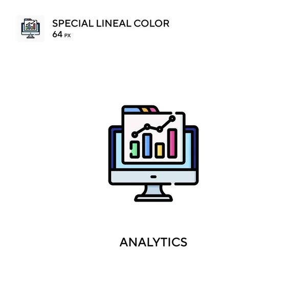 Analytics Icono Especial Vector Color Lineal Iconos Análisis Para Proyecto — Vector de stock