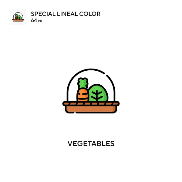 Λαχανικά Ειδική Γραμμή Χρώμα Διάνυσμα Εικονίδιο Εικονίδια Λαχανικών Για Την — Διανυσματικό Αρχείο