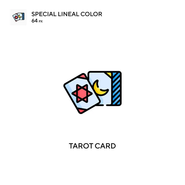 Carte Tarot Icône Vectorielle Couleur Linéaire Spéciale Icônes Carte Tarot — Image vectorielle