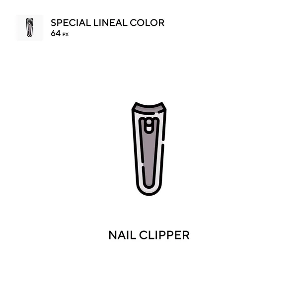 Nagel Clipper Speciale Lijnkleur Vector Pictogram Nagel Clipper Pictogrammen Voor — Stockvector