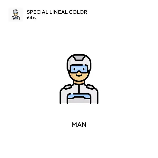 Man Special Lineal Color Vector Icon Ikony Man Pro Váš — Stockový vektor