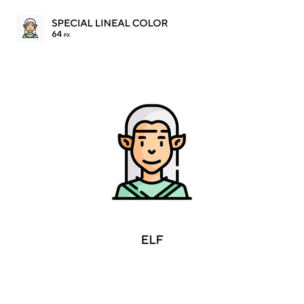 Elf Icono Especial Vector Color Lineal Iconos Elfos Para Proyecto — Vector de stock