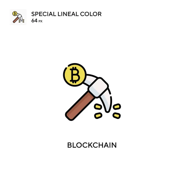 Blockchain Special Lineal Color Vector Icon Blockchain Icons Your Business — Stock Vector