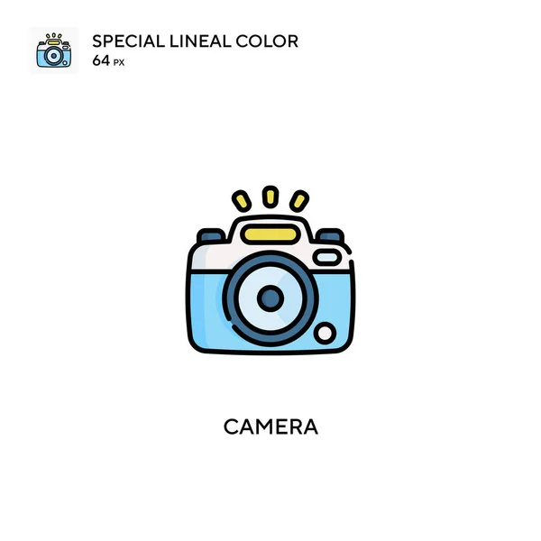 Kamera Özel Lineal Renk Vektör Simgesi Projeniz Için Kamera Simgeleri — Stok Vektör