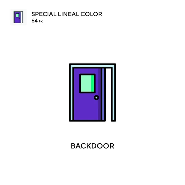 Backdoor Special Lineal Color Vector Icon Backdoor Icons Your Business — Stock Vector