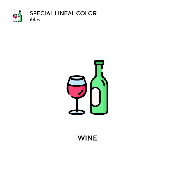 Vinho Ícone Vetorial Cor Linear Especial Ícones Vinho Para Seu — Vetor de Stock