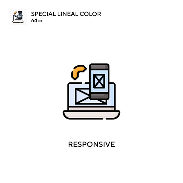 Responsive Special Lineal Color Vector Icon Responsive Icons Your Business — Stock Vector