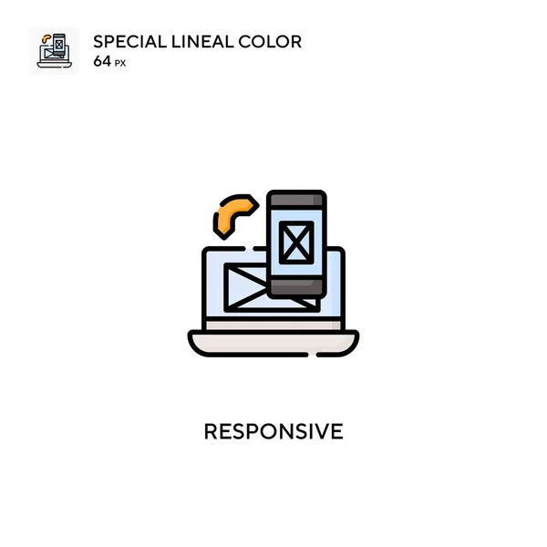 レスポンシブ特殊線型カラーベクトルアイコン ビジネスプロジェクトのレスポンシブアイコン — ストックベクタ