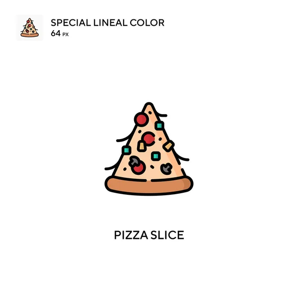 Rebanada Pizza Icono Especial Vector Color Lineal Iconos Rebanada Pizza — Vector de stock