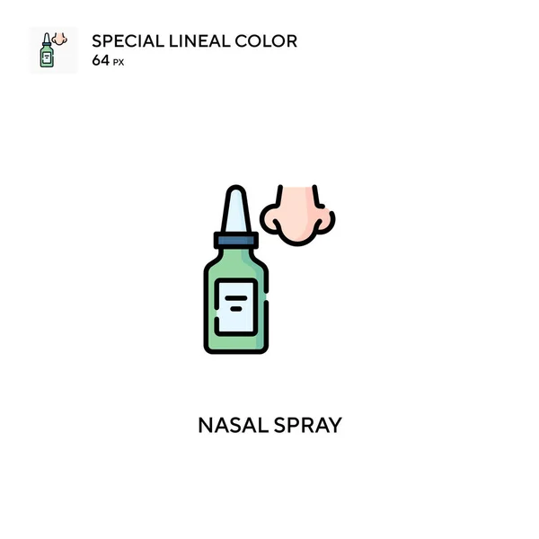 Spray Nasal Icono Especial Vector Color Lineal Iconos Pulverización Nasal — Vector de stock
