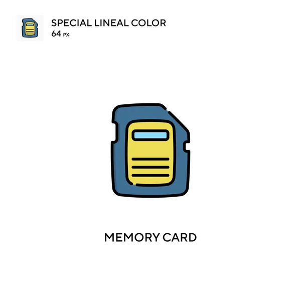 Memory Card Special Lineal Color Vector Icon Memory Card Icons — Stock Vector