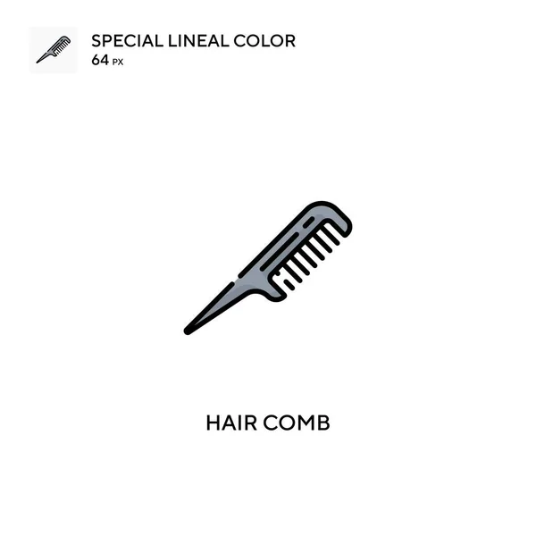 Pente Cabelo Ícone Vetorial Cor Linear Especial Ícones Pente Cabelo — Vetor de Stock