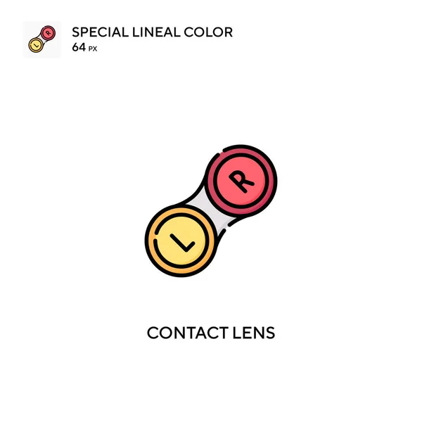 Lente Contacto Icono Especial Vector Color Lineal Iconos Lentes Contacto — Archivo Imágenes Vectoriales