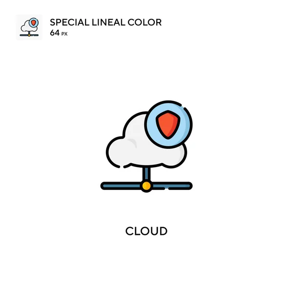Cloud Speciale Lijnkleur Vector Pictogram Cloud Iconen Voor Business Project — Stockvector