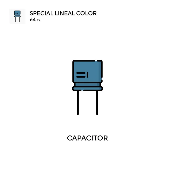 Capacitor Ícone Vetorial Cor Linear Especial Ícones Capacitor Para Seu —  Vetores de Stock