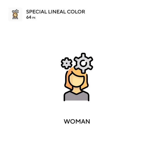 Mujer Especial Icono Vector Color Lineal Iconos Mujer Para Proyecto — Vector de stock