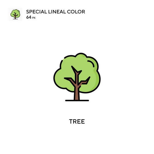 Ikon Vektor Warna Lineal Khusus Pohon Ikon Pohon Untuk Proyek - Stok Vektor