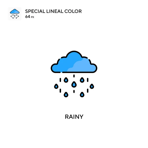 Rainy Spezielle Lineare Farbvektorsymbol Verregnete Symbole Für Ihr Geschäftsprojekt — Stockvektor