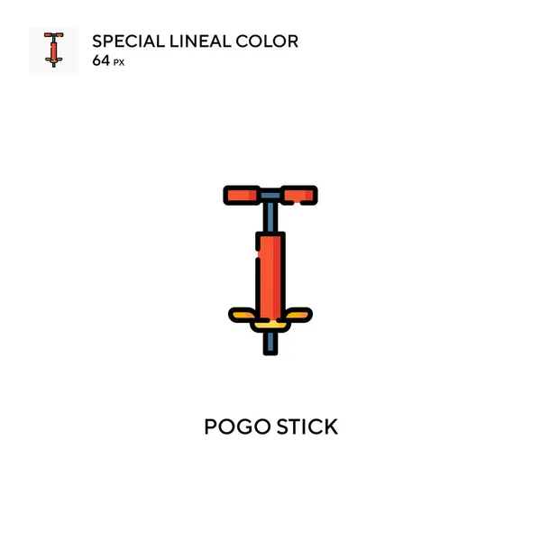 Pogo Stick Speciale Lijnkleur Vector Icoon Pogo Stick Iconen Voor — Stockvector