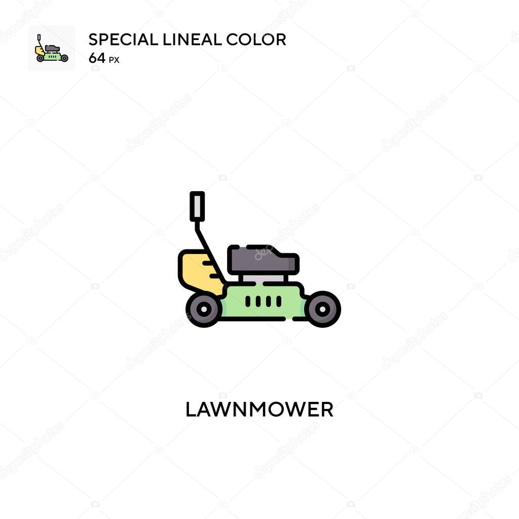 Lawnmower Special lineal color vector icon. Lawnmower icons for your business project