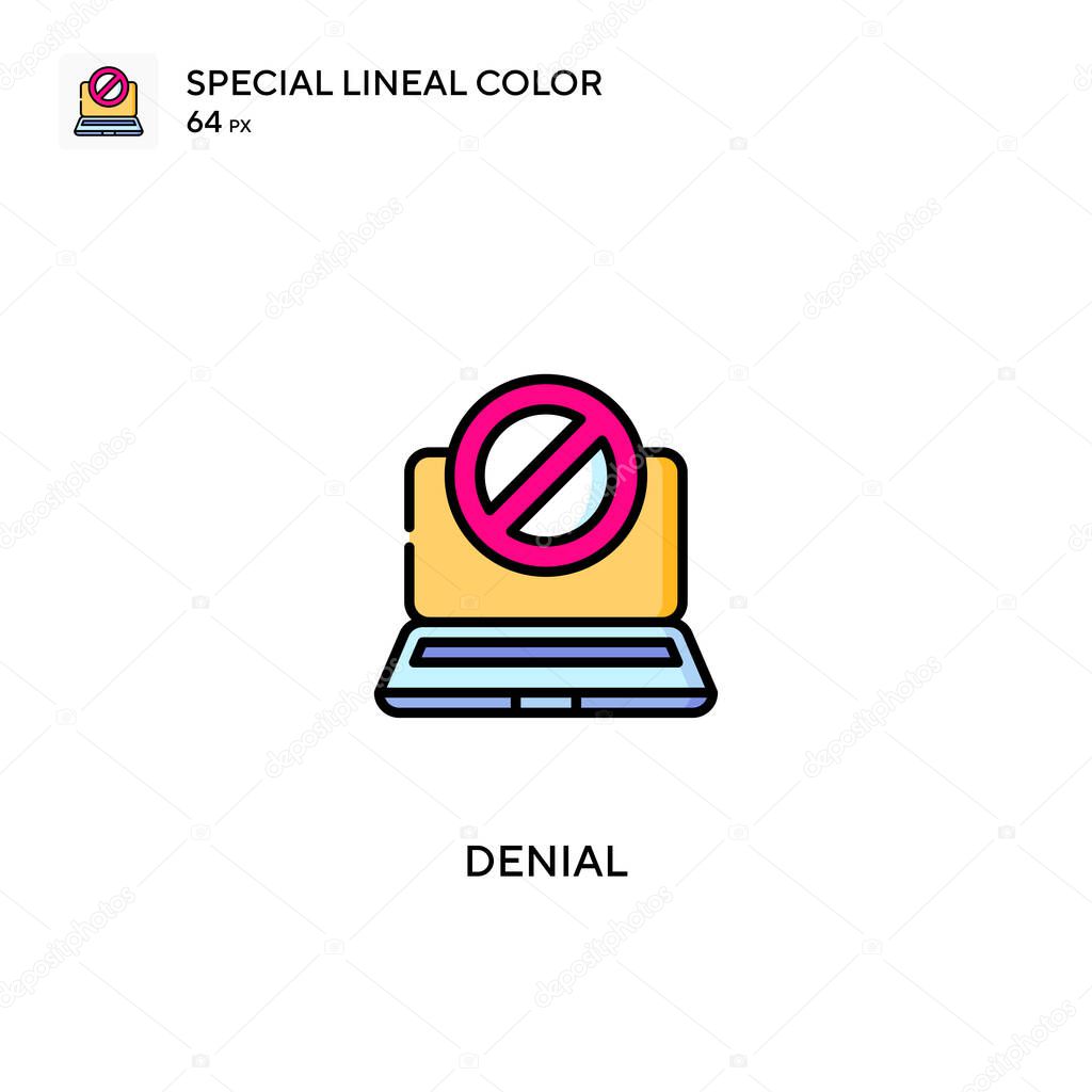 Denial Special lineal color vector icon. Denial icons for your business project