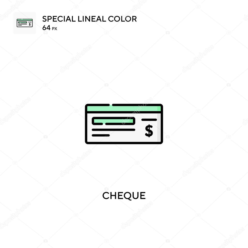 Cheque Special lineal color vector icon. Cheque icons for your business project