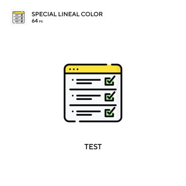 Özel doğrusal renk vektör simgesini test et. İş projeniz için test simgeleri