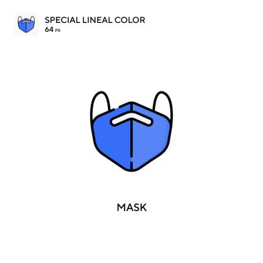 Maske Özel Doğrusal Renk Vektörü simgesi. İş projeniz için maske simgeleri