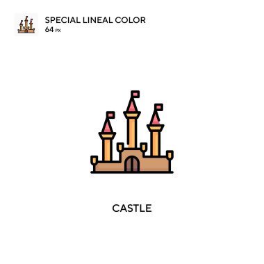 Castle Special Lineal renk vektör simgesi. İş projeniz için kale simgeleri