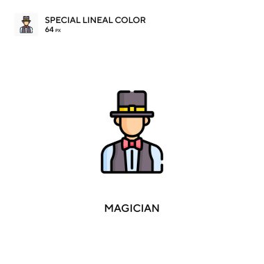 Sihirbaz özel doğrusal renk vektörü simgesi. İş projeniz için sihirbaz simgeleri