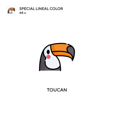 Toucan Özel Çizgisel Renk Vektörü simgesi. İş projeniz için tukan simgeleri