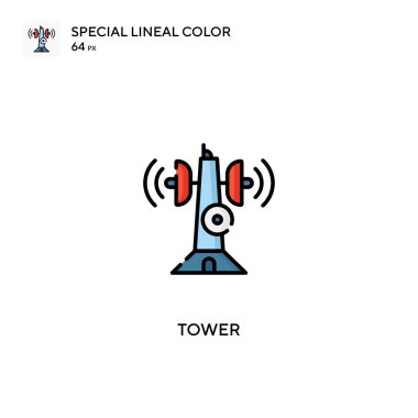 Tower Special Lineal renk vektörü simgesi. İş projeniz için kule simgeleri