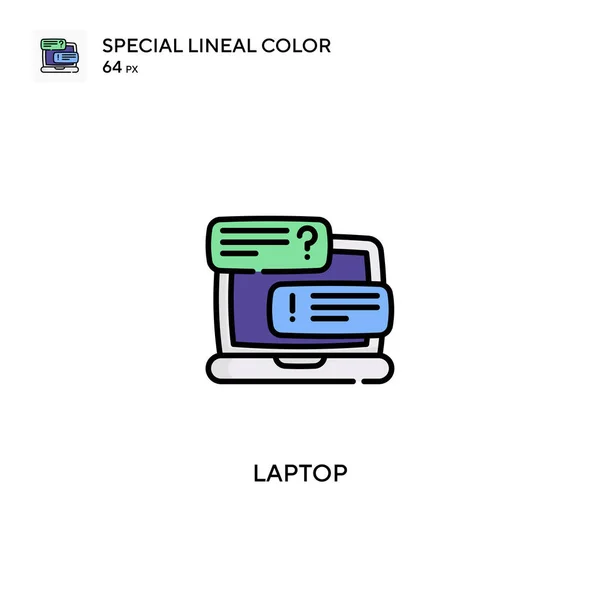 Laptop Icono Especial Vector Color Lineal Iconos Ordenador Portátil Para — Archivo Imágenes Vectoriales