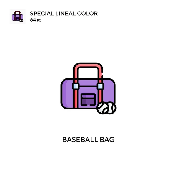 Baseball Táska Különleges Lineáris Színvektor Ikon Baseball Zsák Ikonok Üzleti — Stock Vector