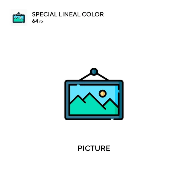 Afbeelding Speciale Lijnkleur Vector Icoon Foto Iconen Voor Business Project — Stockvector