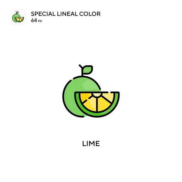 Lime Ícone Vetorial Cores Linear Especial Ícones Limão Para Seu — Vetor de Stock