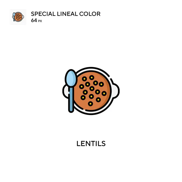 Lentejas Icono Especial Vector Color Lineal Iconos Lentejas Para Proyecto — Vector de stock